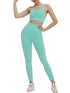 the keeper GATHERED CROP & high waist scrunch butt legging SET Aqua